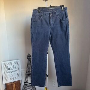 Soft Surroundings Jeans High Rise Straight Leg Medium Wash